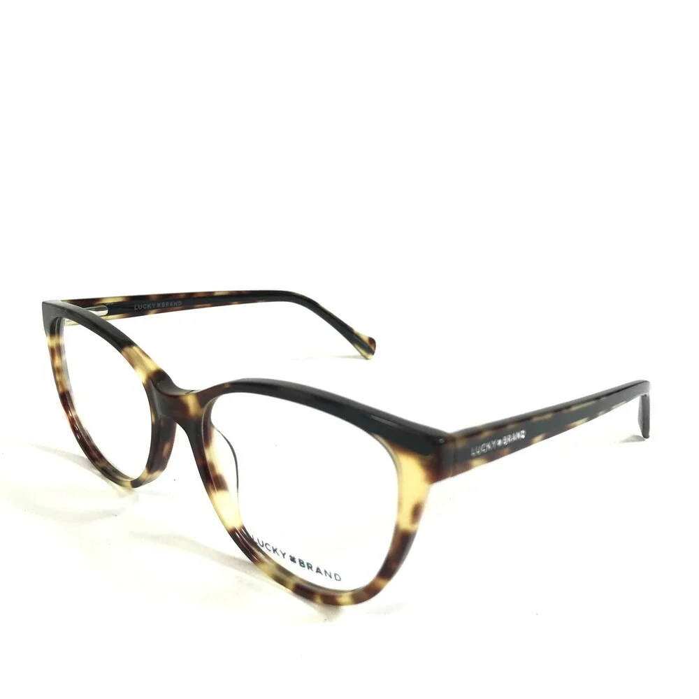 Lucky Brand Eyeglasses Frames D223 TORTOISE Brown Black Round Cat Eye 53-17-140